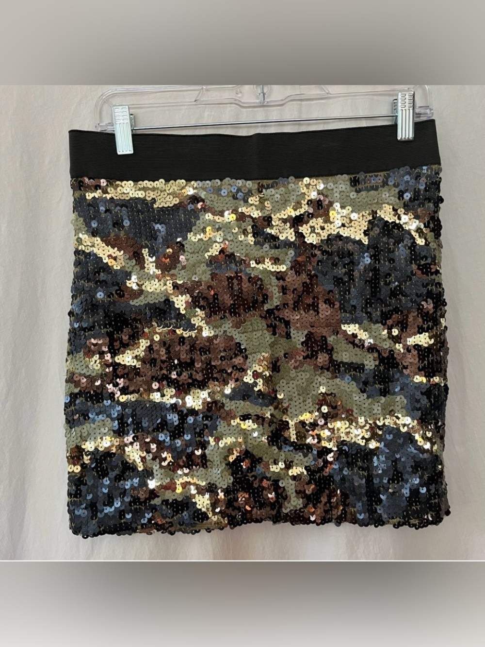 Sequin camo mini skirt La Rok Luxe